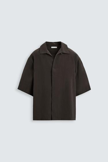 CAMISA FLUIDA RELAXED FIT - Chocolate de Zara
