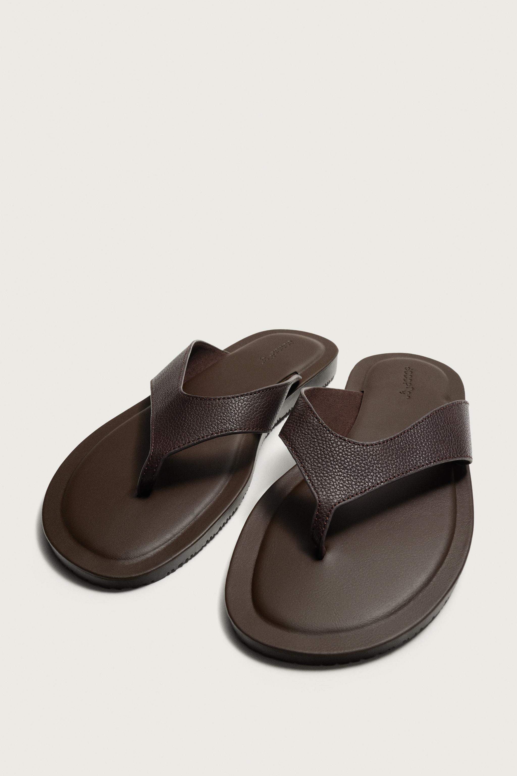 Zara DERİ BANTLI SANDALET görsel 5