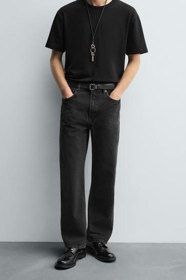 ФАРМЕРКИ RELAXED STRAIGHT FIT - Јагленова од Zara