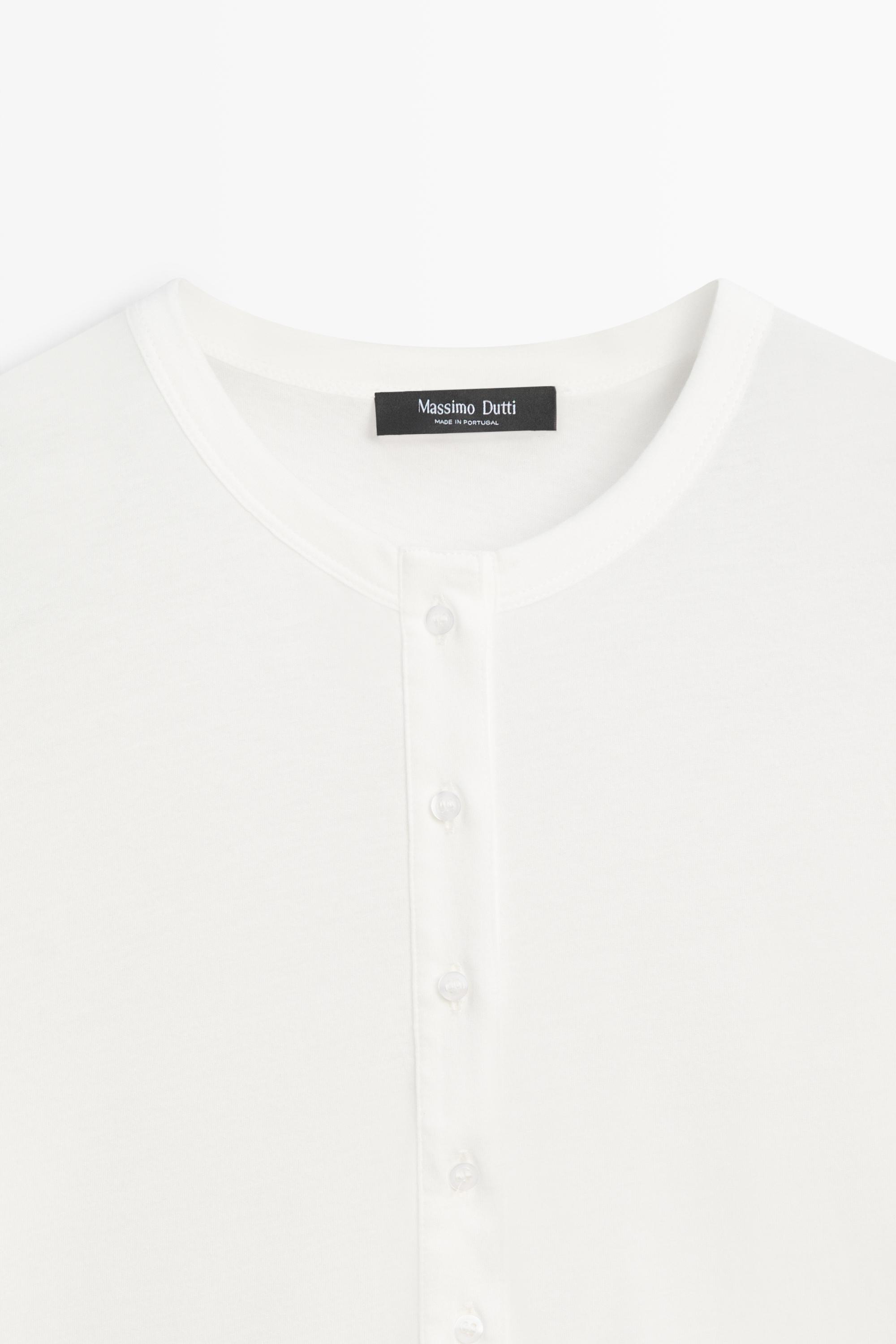 100% cotton long sleeve T-shirt — White