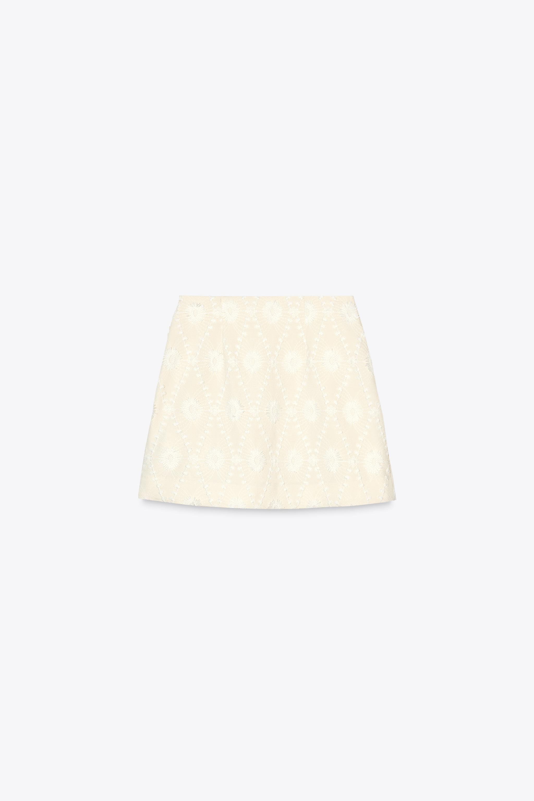 【日本入手困難】Embroidered organza miniskirt ミニスカート EMBROIDERY LACE SKIRT – Shinzone
