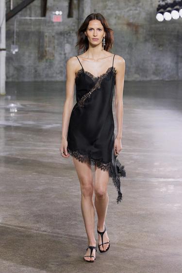 ASYMMETRIC LACE DRESS ZW COLLECTION - Black by Zara