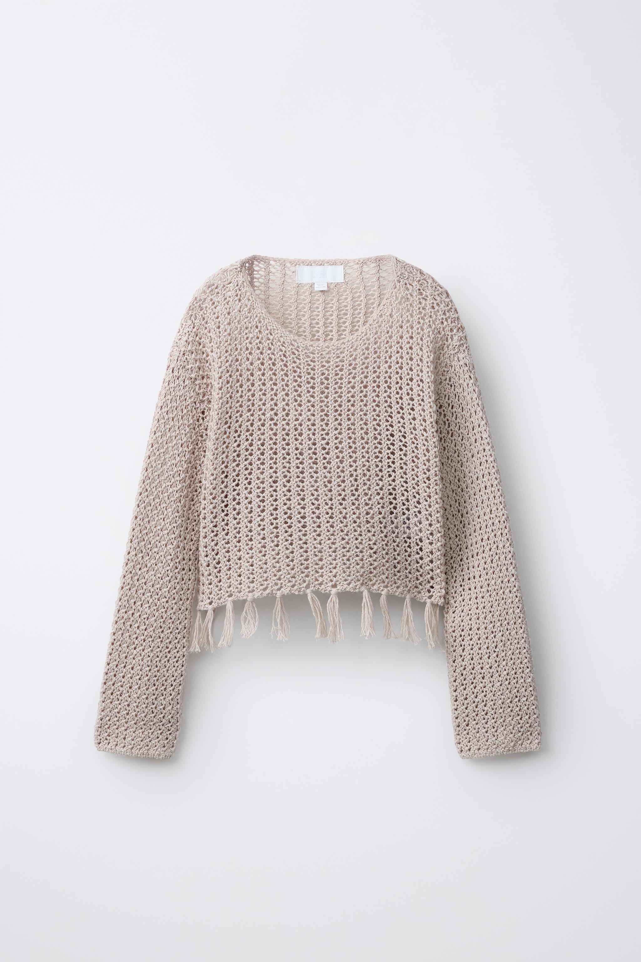 FRINGED KNIT JUMPER - camel | ZARA South Africa