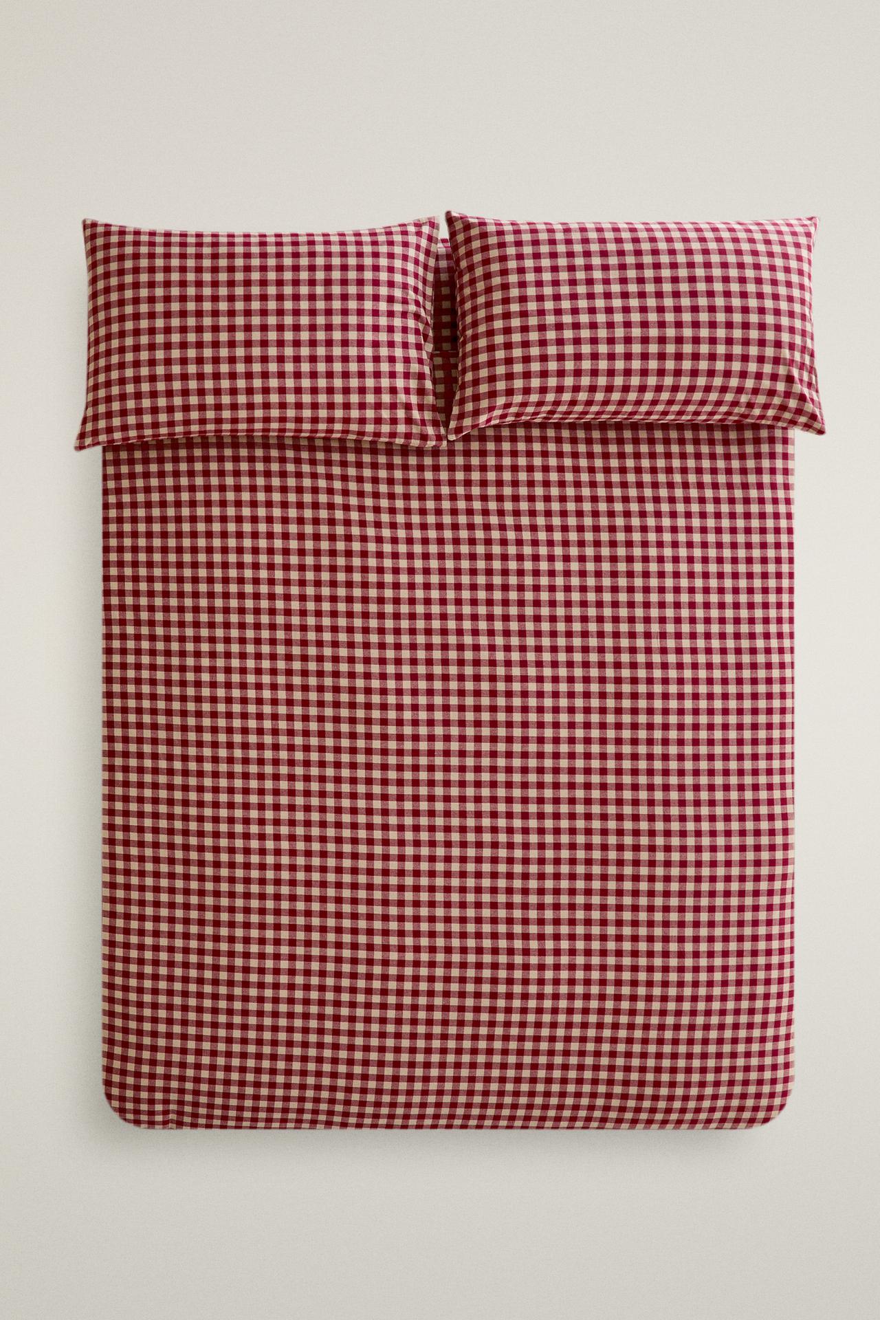 CHRISTMAS GINGHAM FLANNEL DUVET COVER (130 GSM)