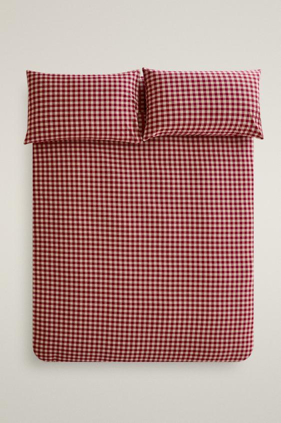 FUNDA DE DUVET VICHY NAVIDAD FRANELA (130 GSM) - Rojo de Zara - Imagen 0