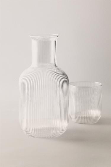 SET NOCHE BOROSILICATO RAYAS (SET DE 2) - Transparente de Zara