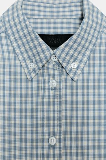 TAILORED CHECK SHIRT - Blue/White by Zara - Image 6
