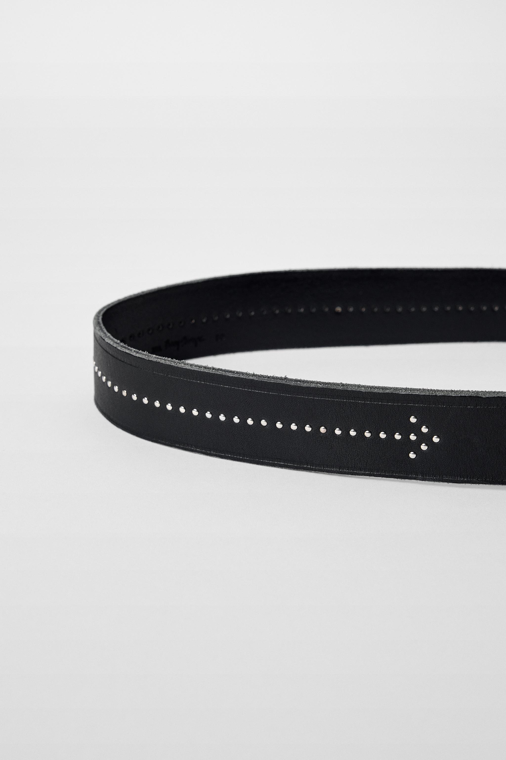 STUDDED LEATHER BELT BOBBY GILLESPIE X ZARA - Black | ZARA