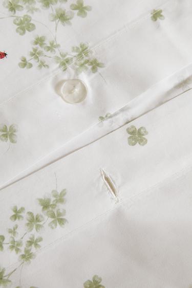 HOUSSE DE COUETTE COTON TRÈFLES ET COCCINELLES - Blanc cassé de Zara - Image 3