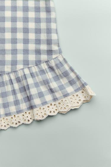 6-14 YEARS/ GINGHAM NIGHTDRESS - Grey by Zara
