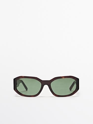 Zara Small elongated sunglasses - Brown - Image 0