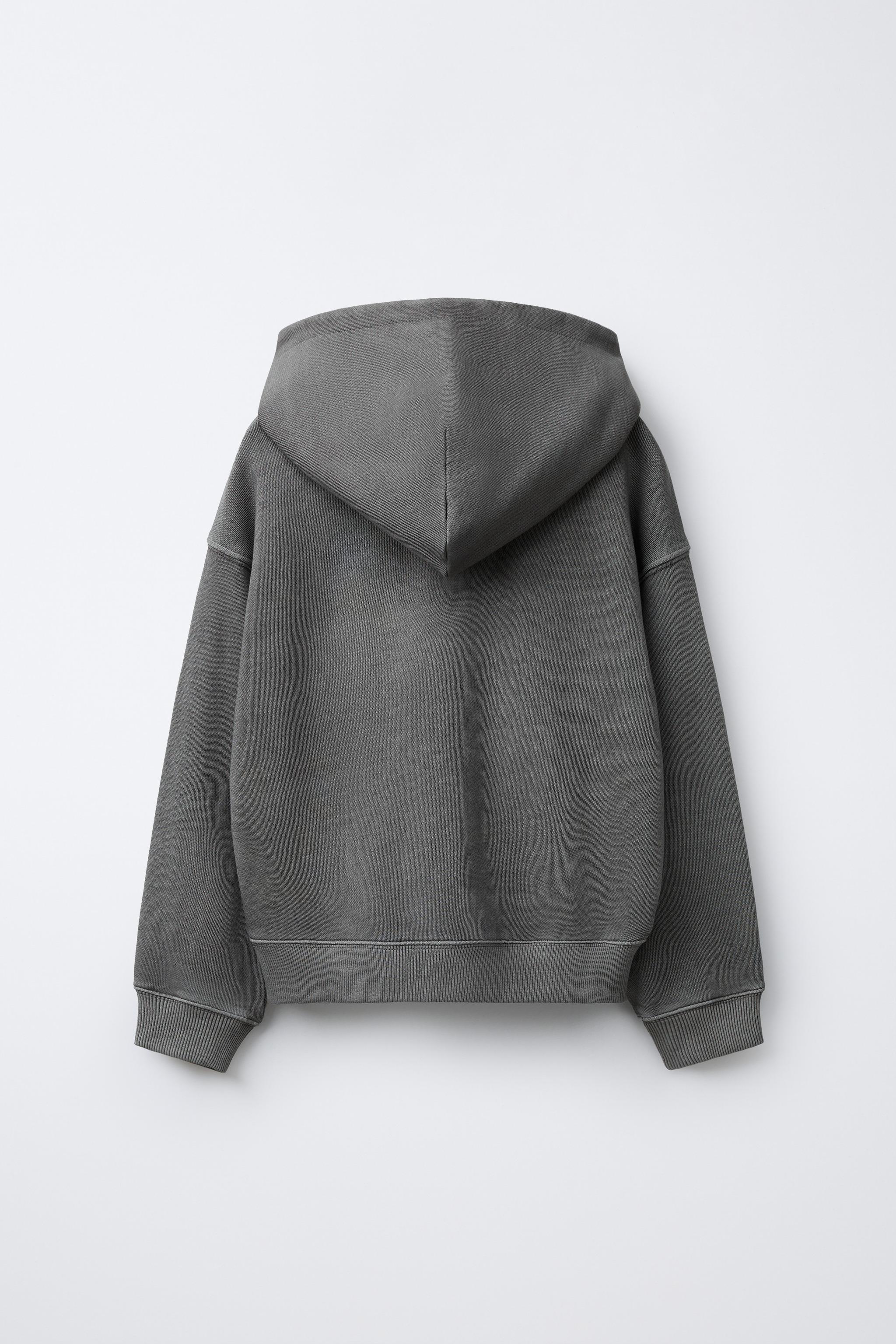 GARMENT DYE ZIPPERED SWEATSHIRT - Anthracite grey | ZARA United States
