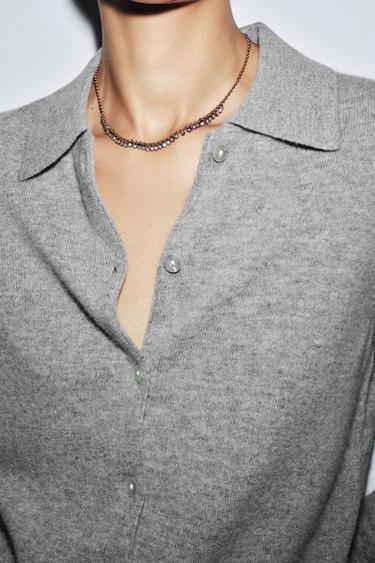 JEWEL BEAD NECKLACE - pink gold by Zara - Image 1