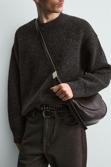 CONTRAST TEXTURED JUMPER - Black by Zara - Image 5