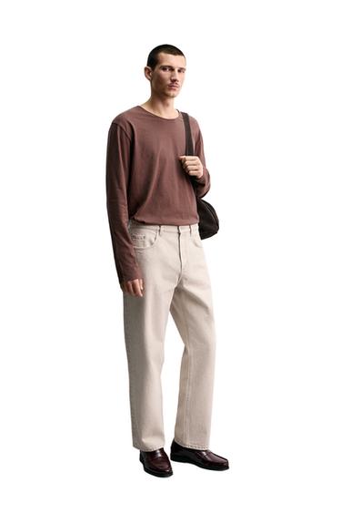 STRIPED JACQUARD T-SHIRT - Brown by Zara