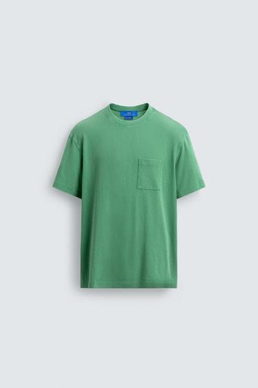 T-SHIRT WITH POCKET AARON LEVINE X ZARA - Green by Zara