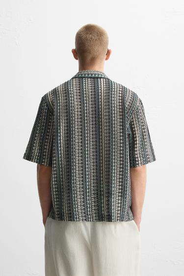 GEOMETRIC JACQUARD SHIRT - Turquoise by Zara - Image 2