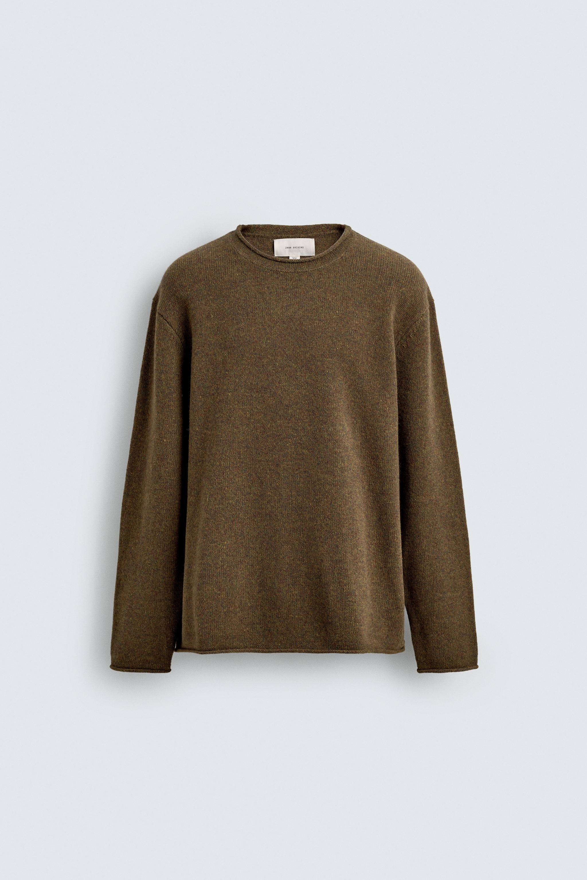 WOOL JUMPER WITH ROLLED FINISHES - Olive green | ZARA Canada