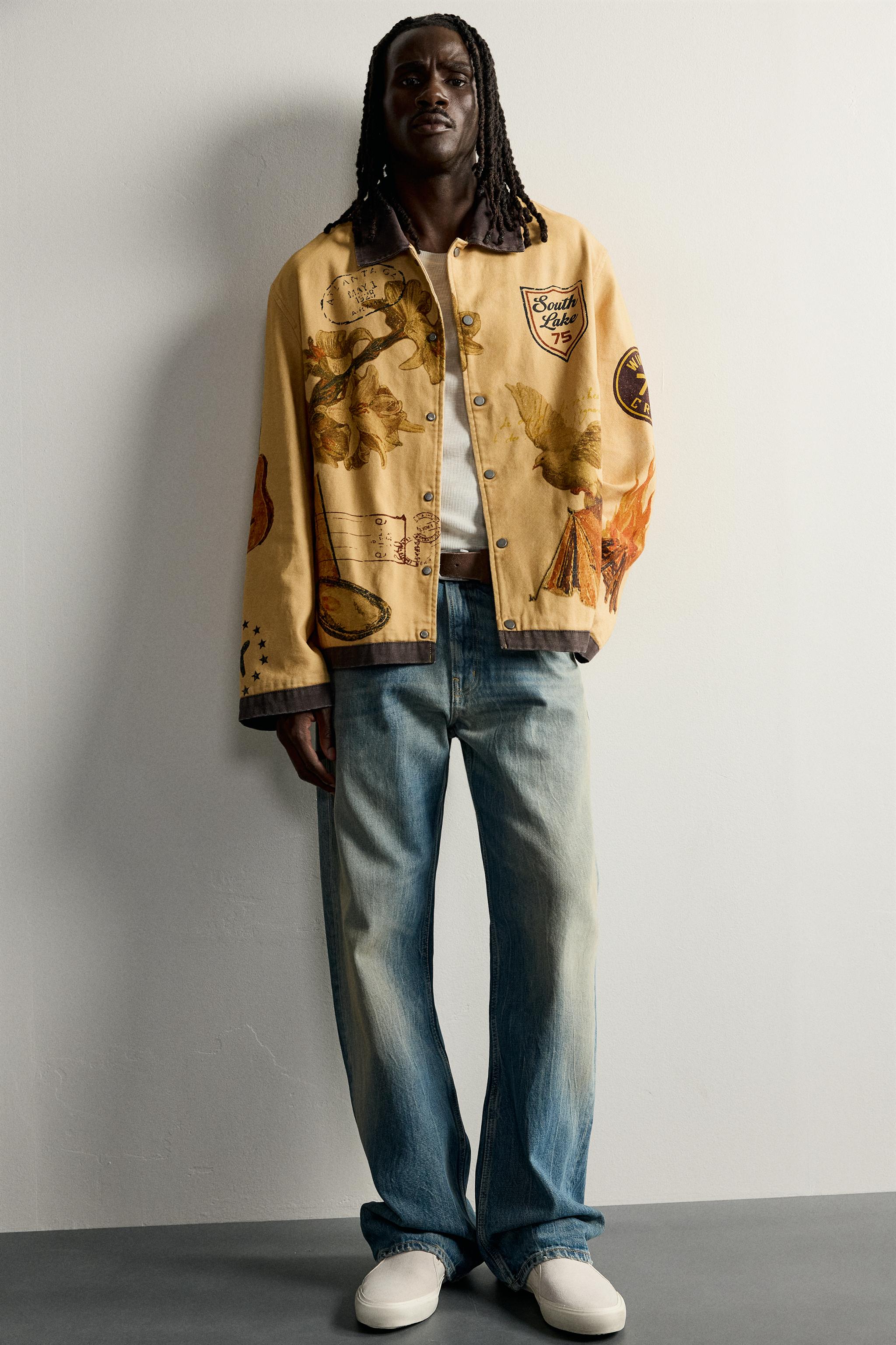 CONTRAST PRINT RELAXED-FIT JACKET