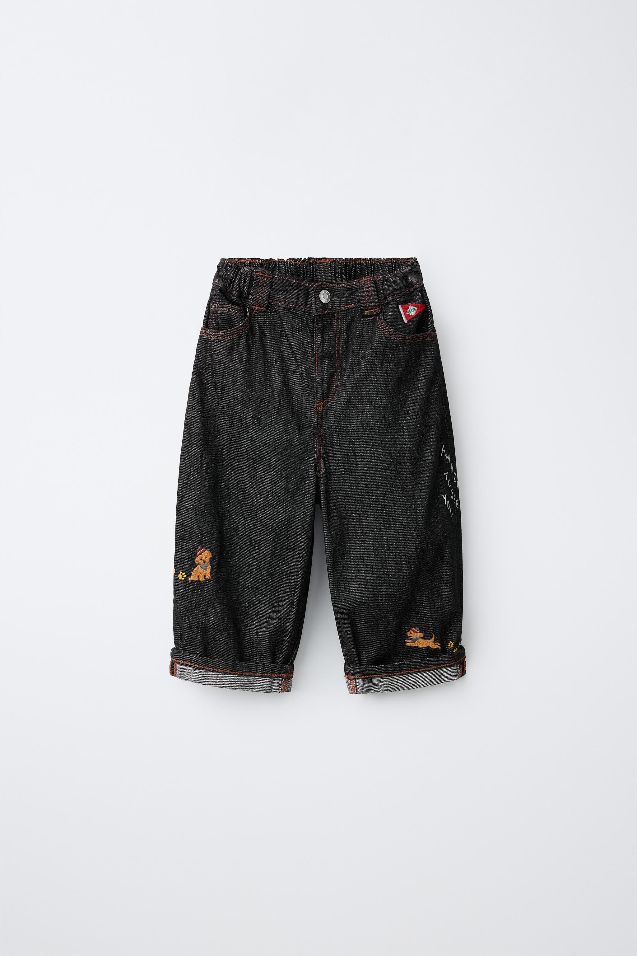 JEANS BAGGY BORDADO PERROS