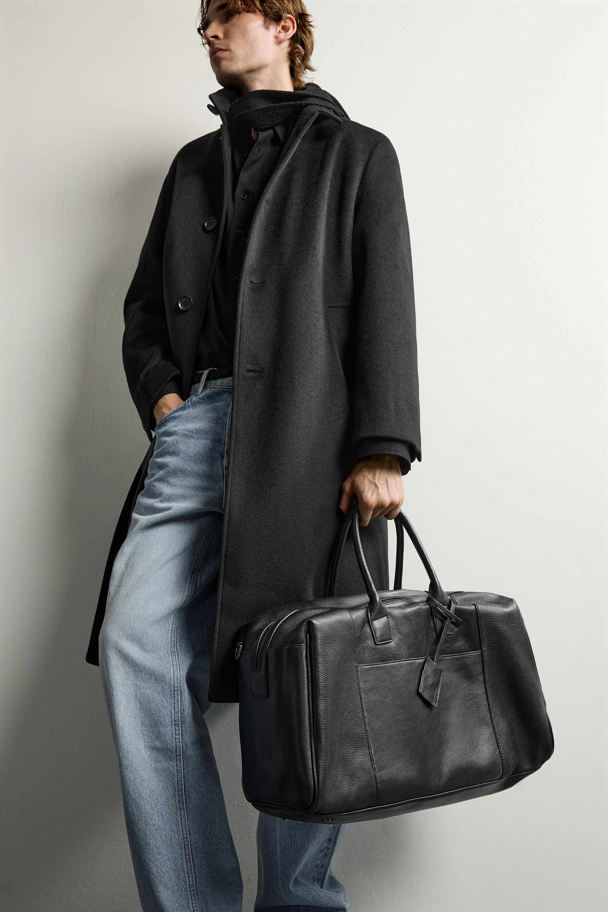 ZARA ORIGINS レザーMトラベルバッグ レザー製トラベルバッグ - ブラック | ZARA Japan / 日本