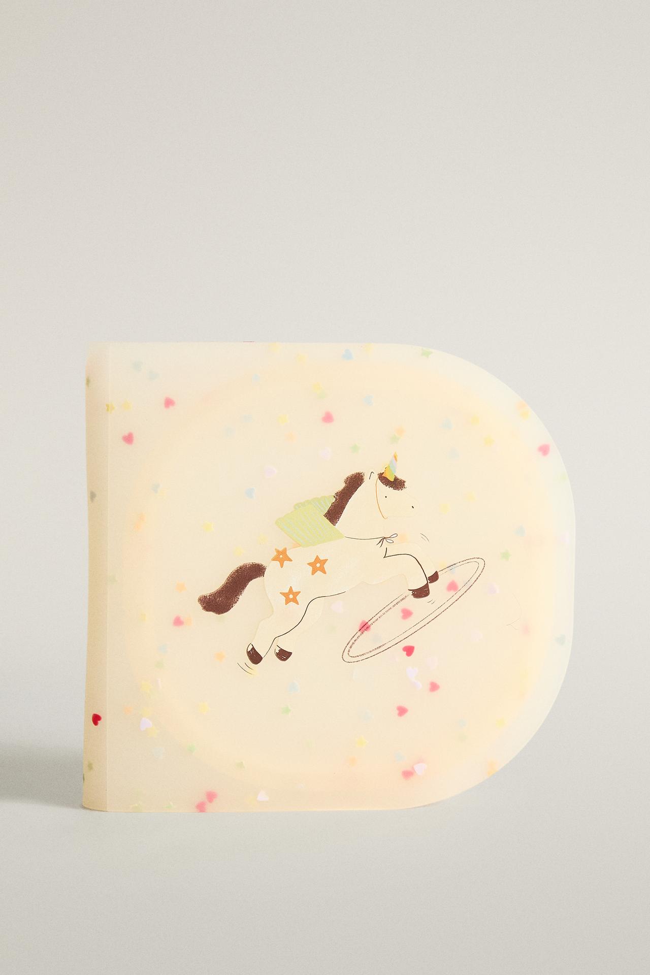 KIDS' SILICONE UNICORN LUNCH BOX — Ecru