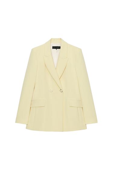 BLAZER CRUZADO BOTONES FORRADOS - Amarillo de Zara