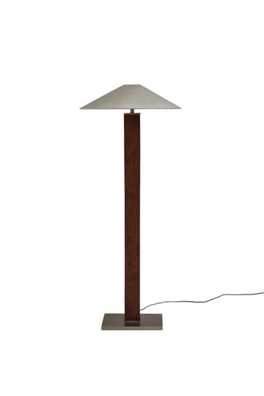METAL AND WOOD FLOOR LAMP - Brown by Zara