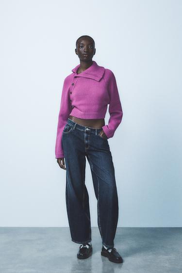 KNIT SWEATER WITH ASYMMETRIC NECKLINE - Lilac by Zara - Image 0