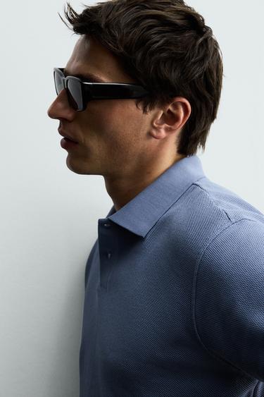 POLO PIQUÉ REGULAR FIT - Bleu de Zara - Image 4
