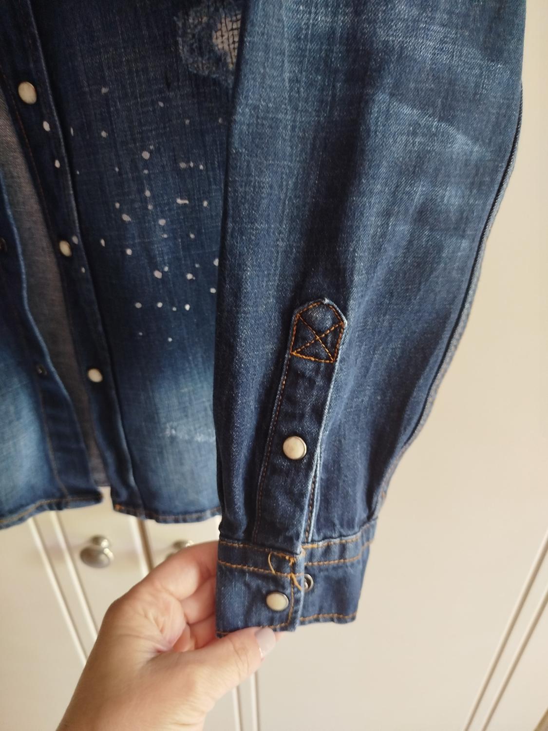 DENIM OVERSHIRT WITH PAINT SPLATTER DETAIL - Image 3