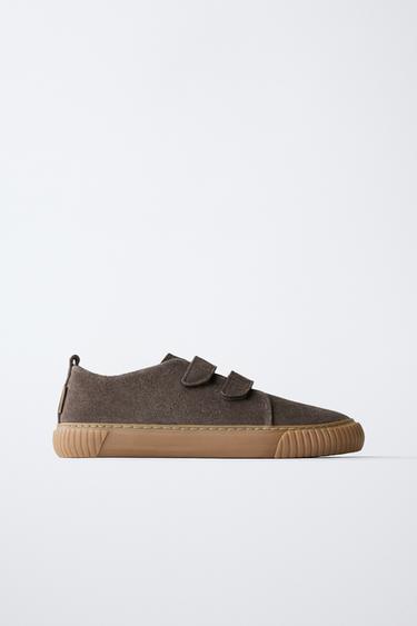 VELOURSLEDER-SNEAKER BAREFOOT - Braun von Zara