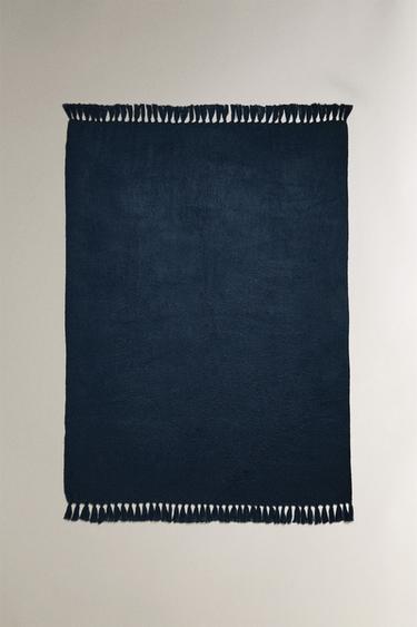 WOOL THROW - Navy blue by Zara - Image 0