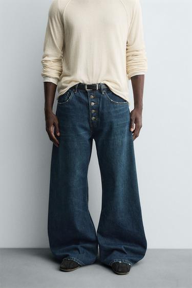 BALLOON FIT JEANS - Dark navy by Zara