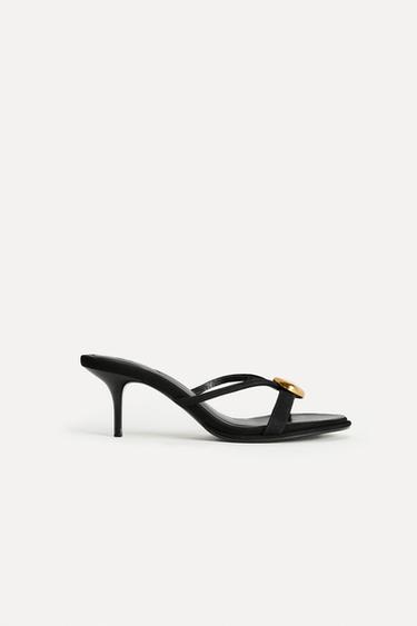 LEATHER SANDALS WITH METAL DETAIL 50TH ANNIVERSARY - Black by Zara - Image 2