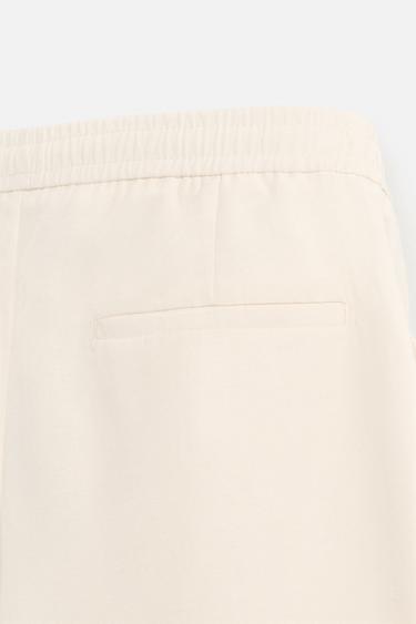 TEXTURED REGULAR FIT BERMUDA SHORTS - Ecru by Zara - Image 8
