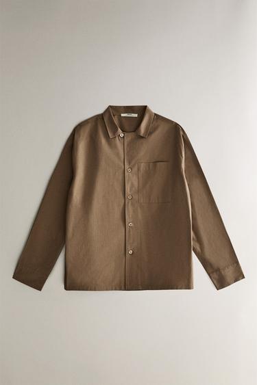 CAMISA CUADROS - Marrón de Zara