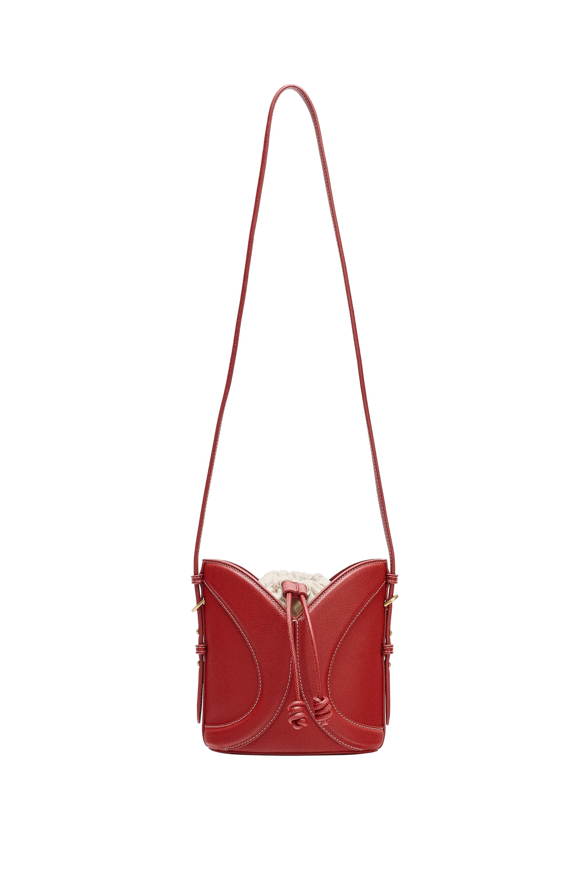 ステッチ入りミニバケットバッグ - レッド | ZARA Japan / 日本