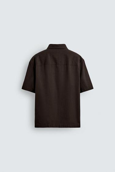 CHEMISE POLO LYOCELL - COTON - Marron de Zara - Image 7