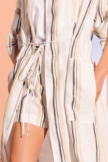 PLTD STRP SHRT - Ecru by Zara
