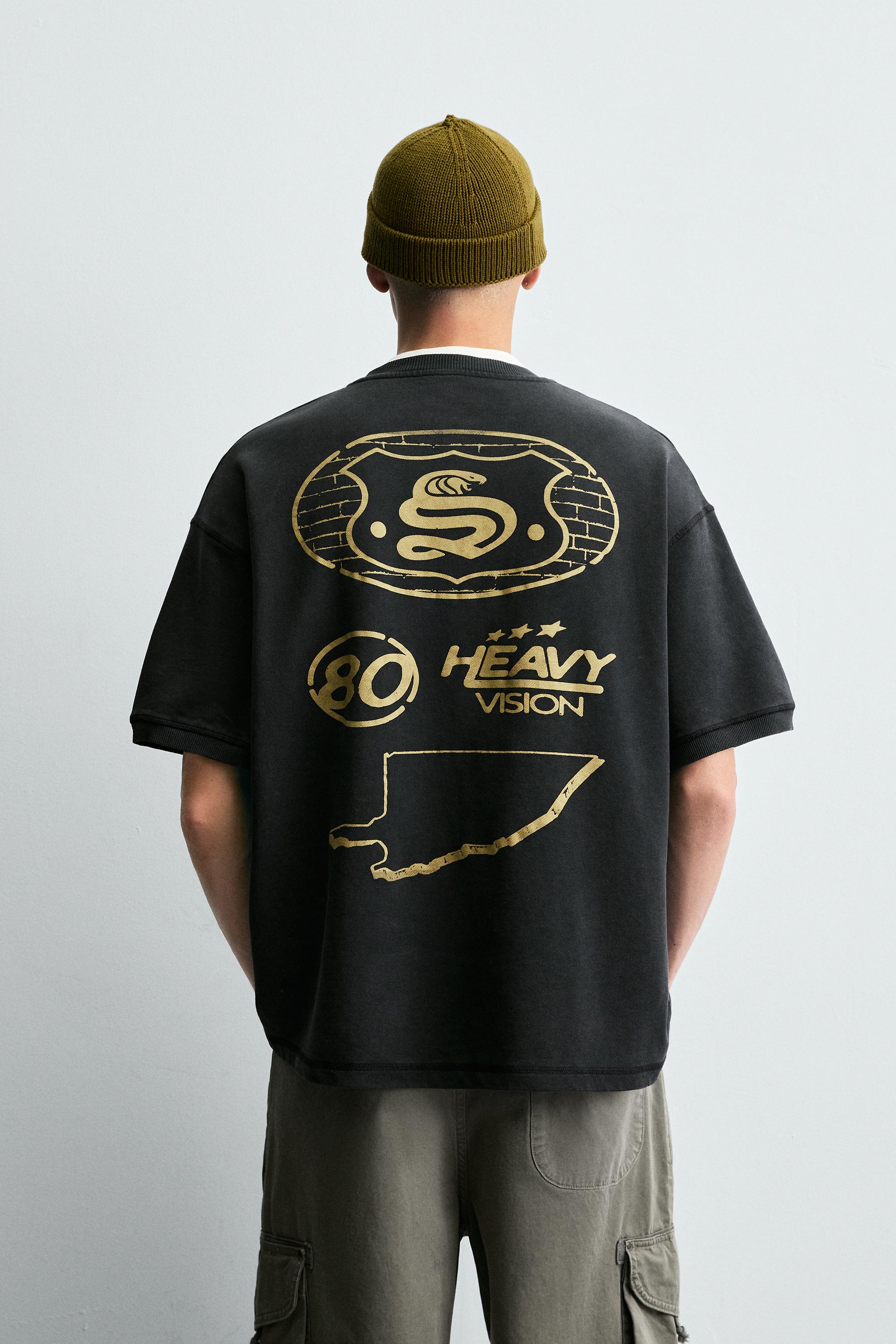 WASHED PRINTED GRAPHIC SWEATSHIRT