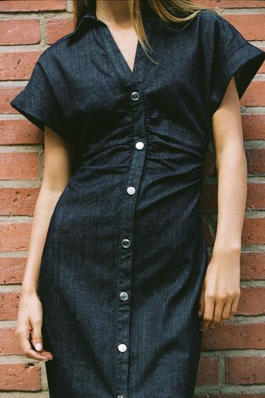VESTIDO Z1975 MIDI DENIM - Azul de Zara
