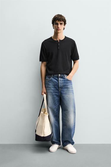 SAMARRETA DE PUNT DE COLL DE BOTONS - Negre de Zara