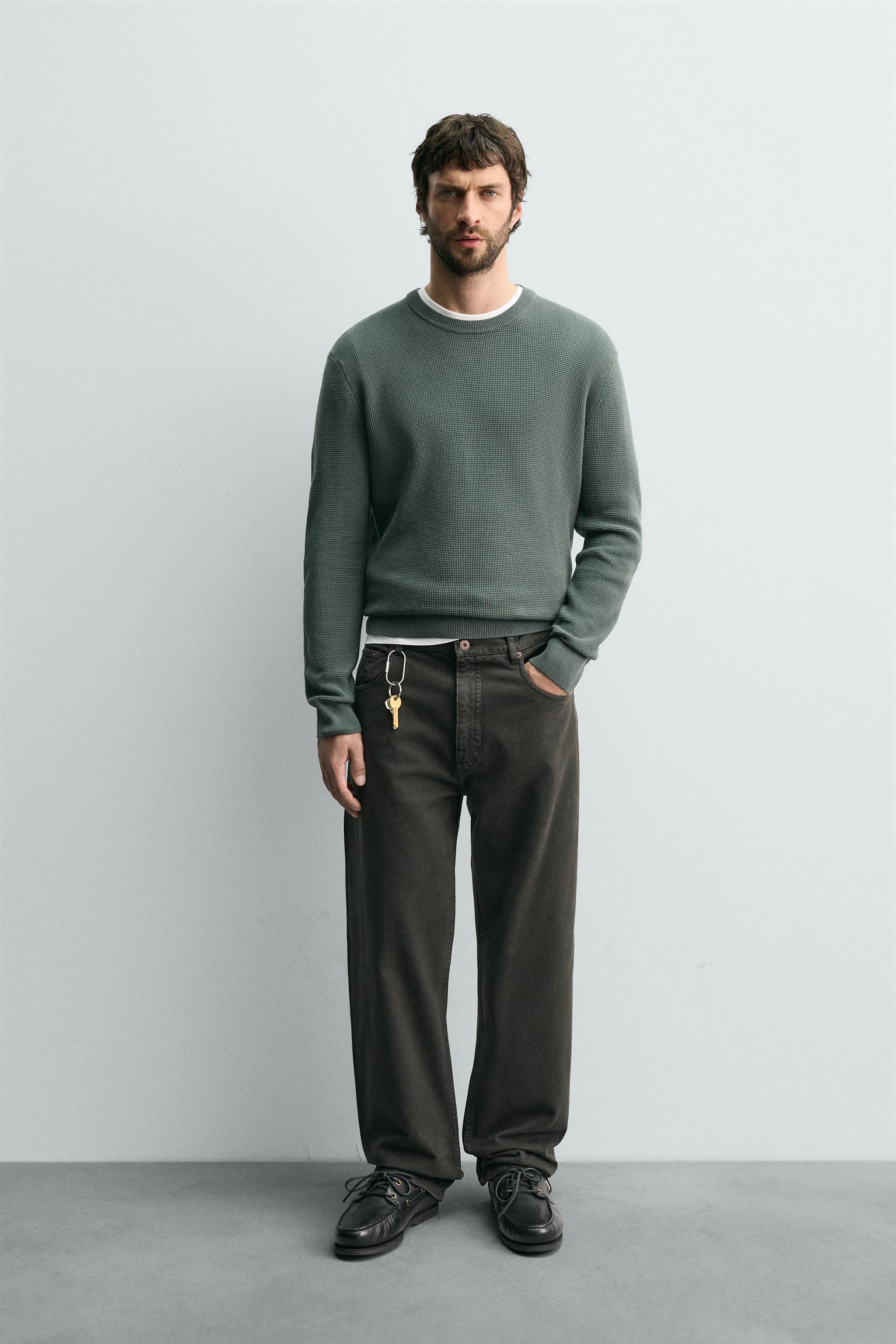 REGULAR FIT WAFFLE JUMPER