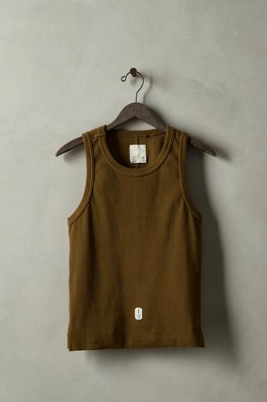 RIBBED TANK TOP X SR_A - Khaki by Zara