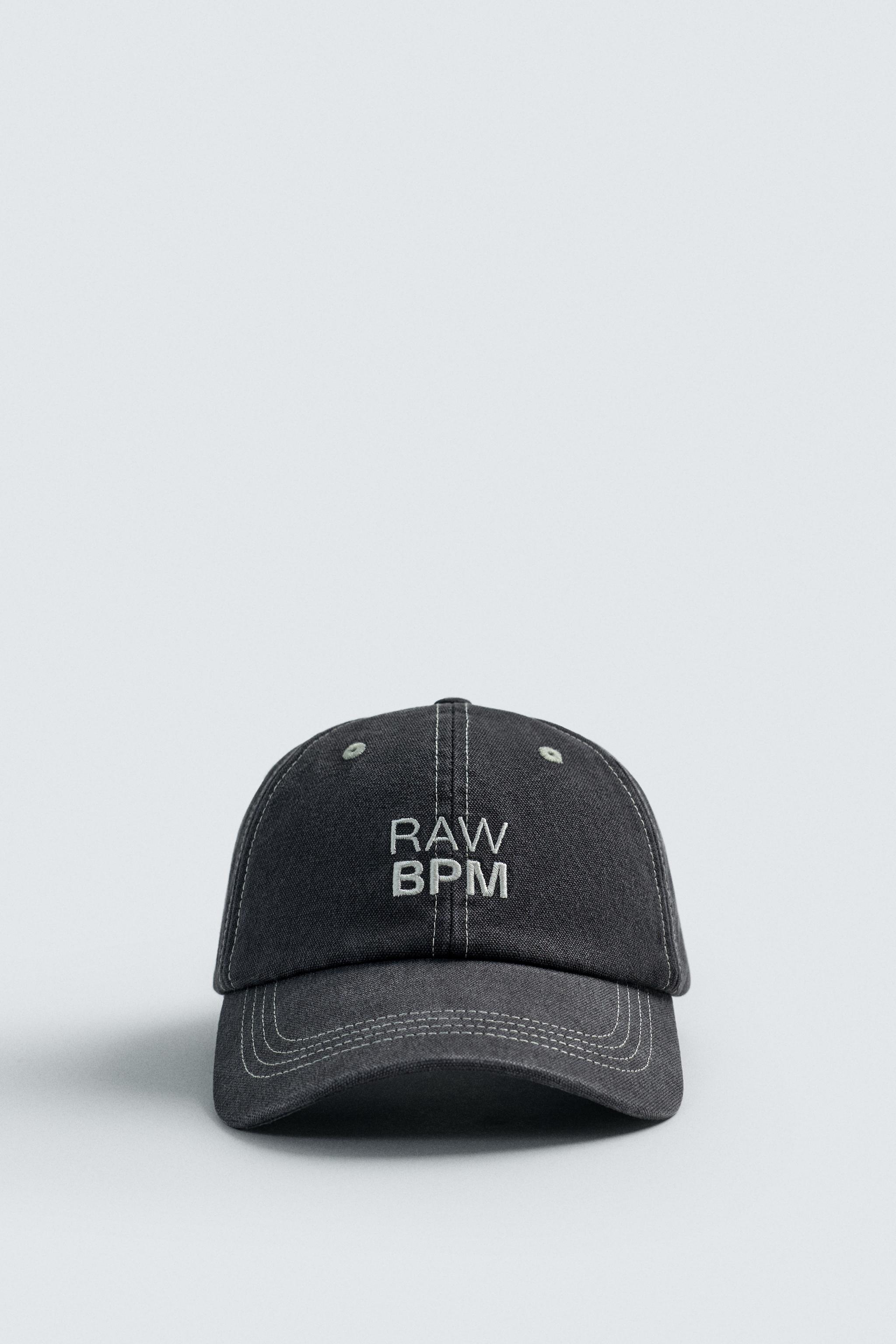 WASHED EMBROIDERED TEXT TOPSTITCHED CAP