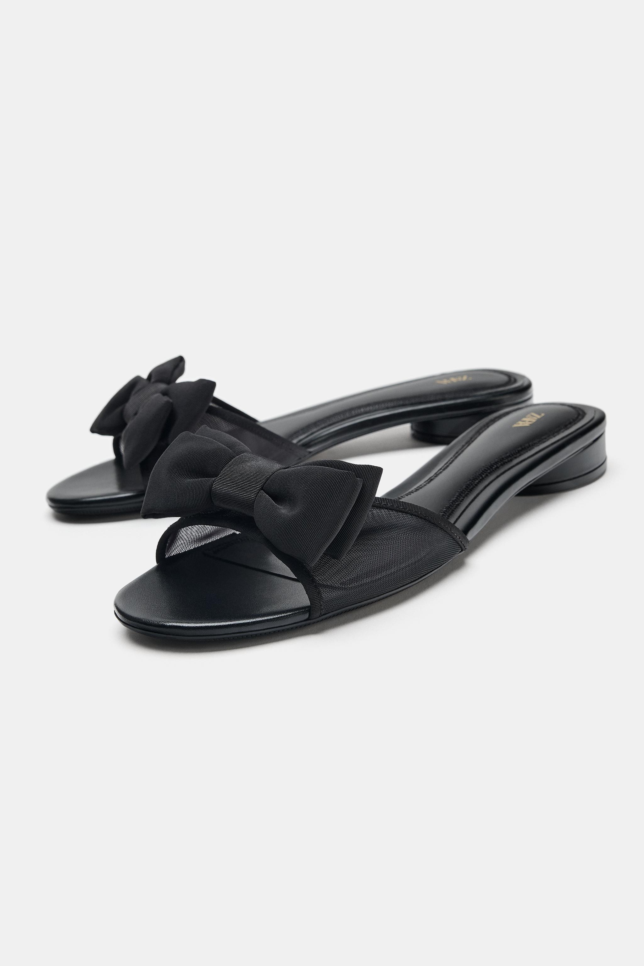 MESH BOW FLAT SANDALS