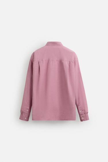 CHEMISE DÉLAVÉE EN COTON - Rose de Zara - Image 9