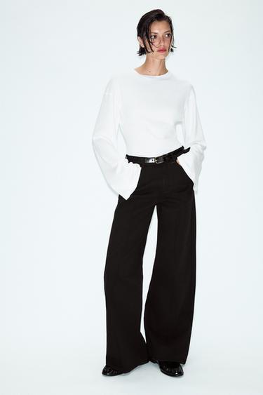 JEANS Z1975 WIDE LEG TIRO ALTO - Negro de Zara