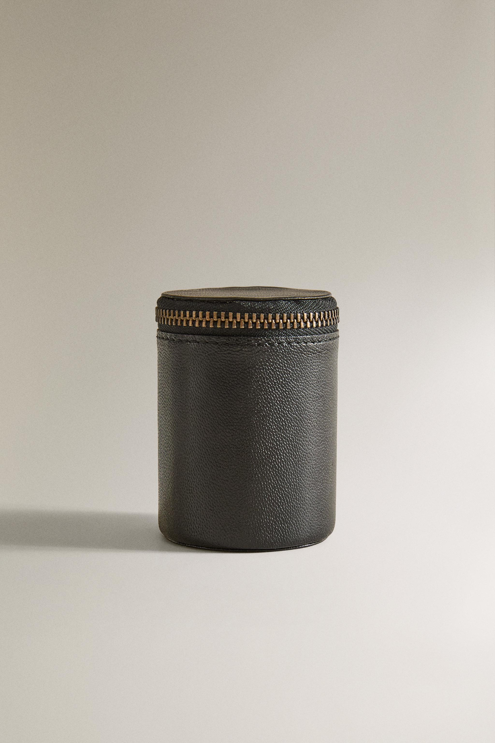 CYLINDRICAL LEATHER CASE - Black | ZARA United States